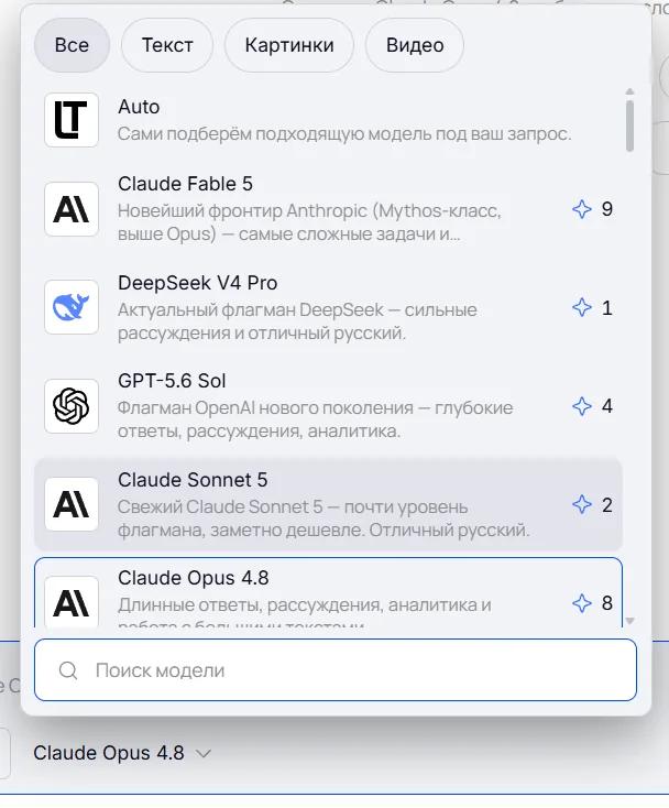 Suno и другие модели в одном кабинете